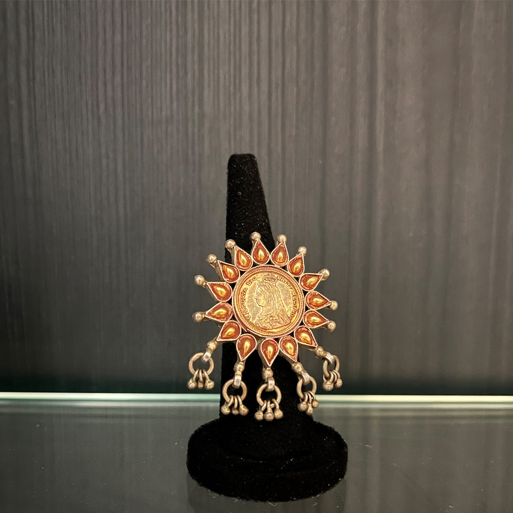 Surya – dual-tone silver ring with ghungroo details – My Motifs