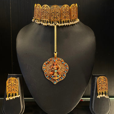 Dhivi – handcrafted gold-tone 92.5 sterling silver necklace by My Motifs