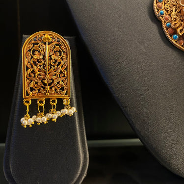 Dhivi – handcrafted gold-tone 92.5 sterling silver necklace by My Motifs, view 5