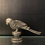 Silver parrot – handcrafted 92.5 sterling silver figurine by My Motifs