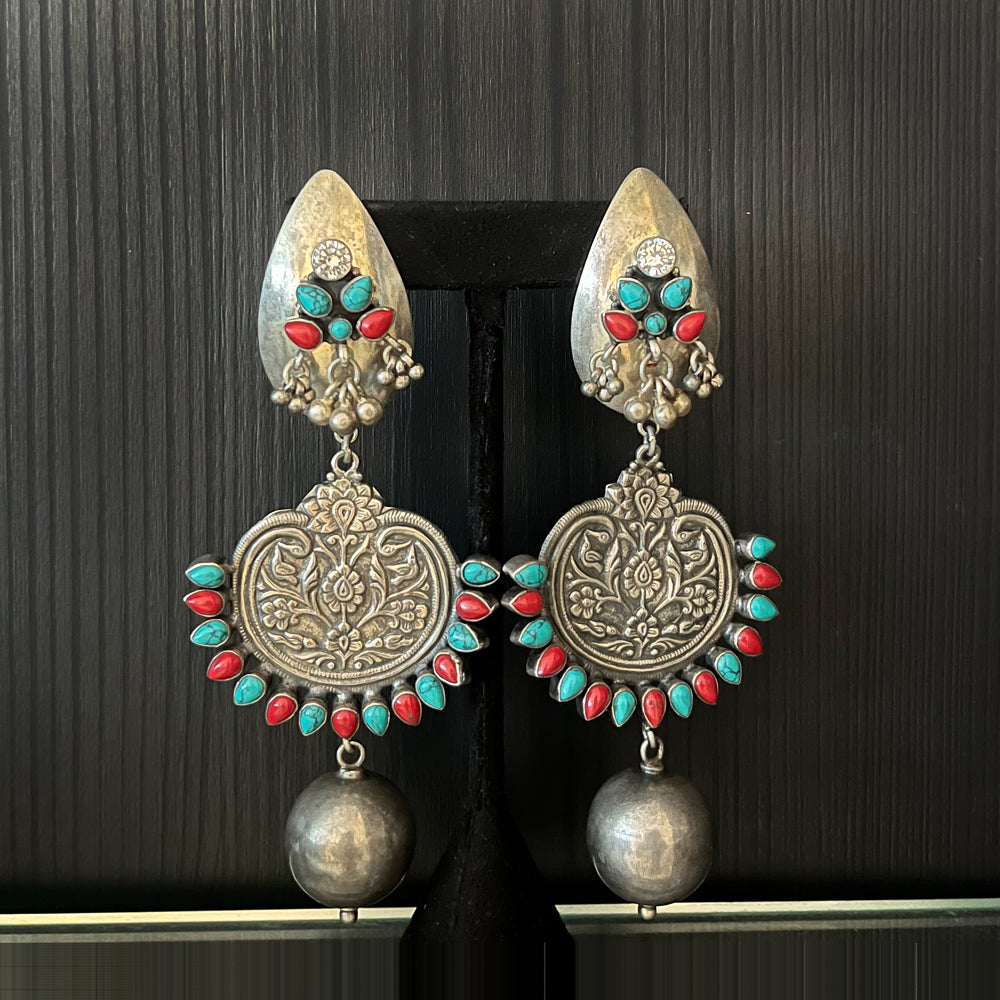 Apoorva – handcrafted 92.5 sterling silver earrings by My Motifs