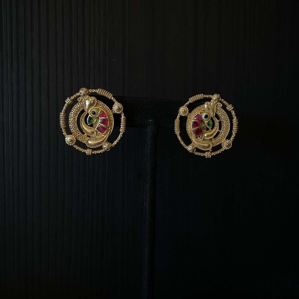 Manit – handcrafted gold-tone 92.5 sterling silver earrings by My Motifs