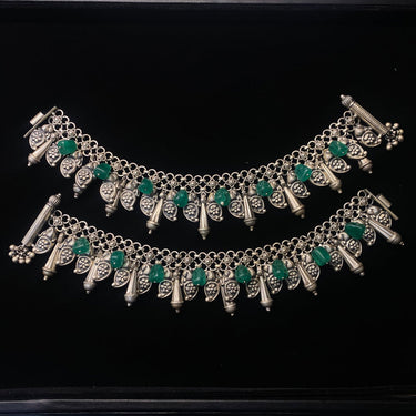 Nanda – handcrafted 92.5 sterling silver anklet by My Motifs