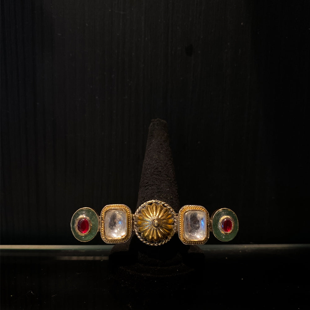 Lokit – handcrafted gold-tone 92.5 sterling silver ring by My Motifs