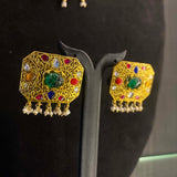 Dhiyasa – handcrafted dual-tone 92.5 sterling silver necklace by My Motifs, view 5