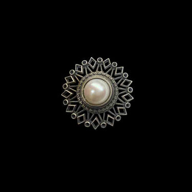 Simplistic Silver Ear Cuff With Pearl – handcrafted 92.5 sterling silver ear cuff by My Motifs