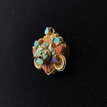 Nabh – handcrafted gold-tone 92.5 sterling silver pendant by My Motifs, view 2