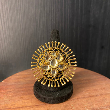 Asika – handcrafted gold-tone 92.5 sterling silver ring by My Motifs