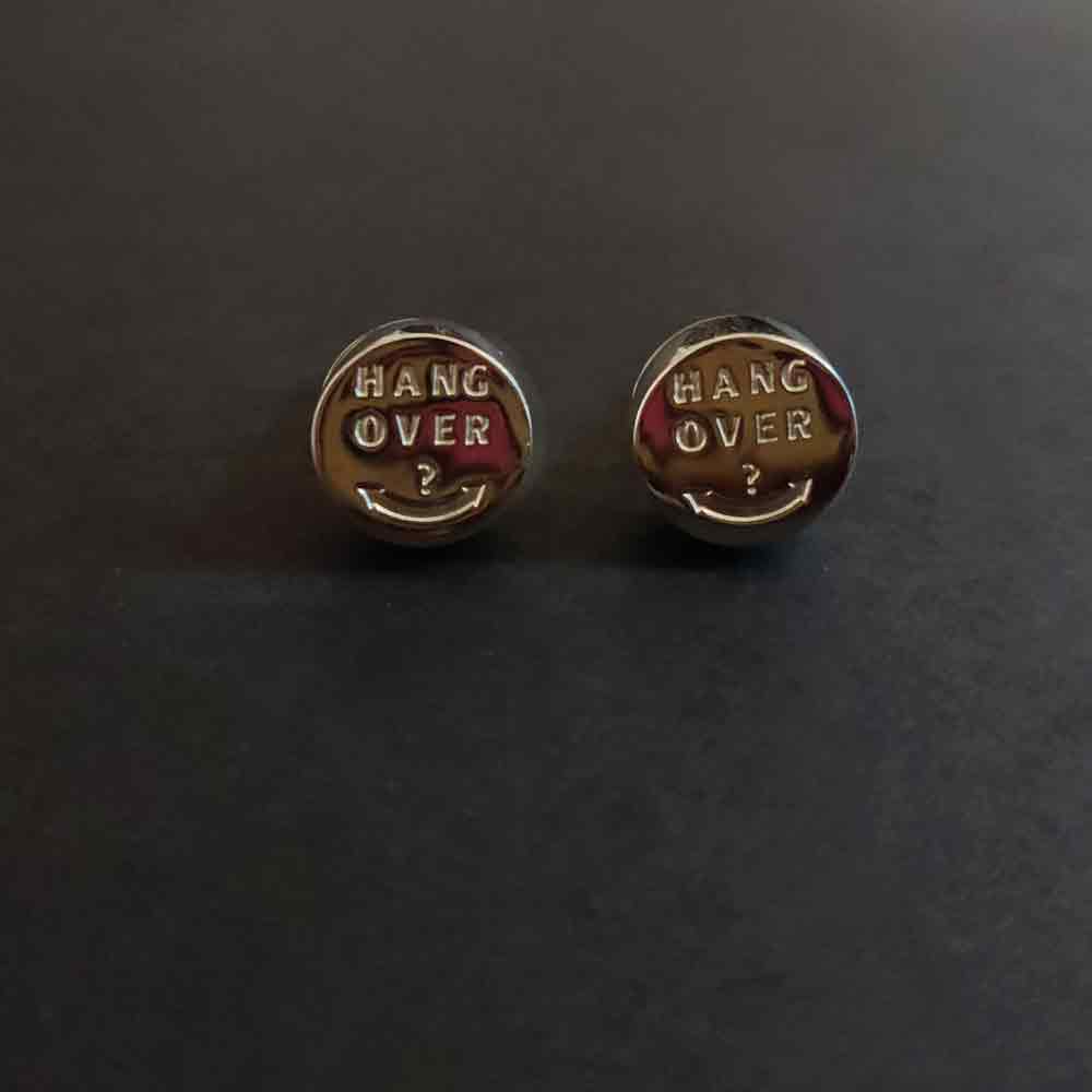 Hangover Cuff-Links Button – handcrafted 92.5 sterling silver cufflinks by My Motifs