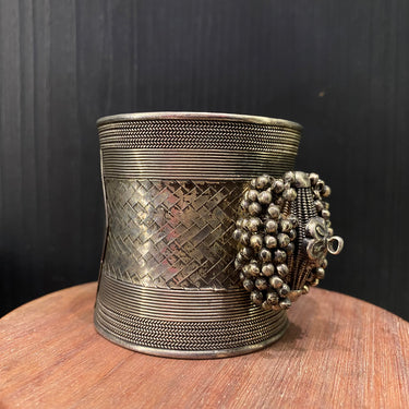 Amal – handcrafted oxidised 92.5 sterling silver kada by My Motifs, view 2