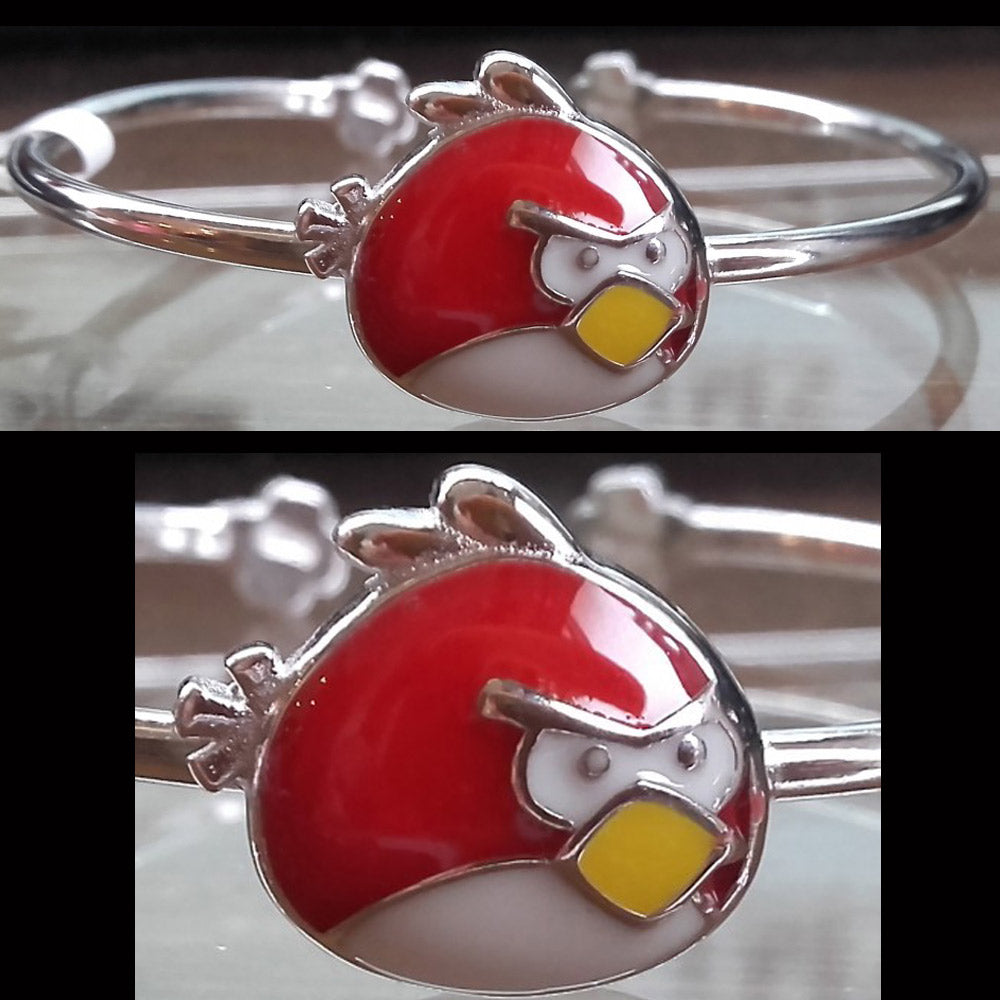 Kids Angry Bird Kadda – handcrafted 92.5 sterling silver kada by My Motifs