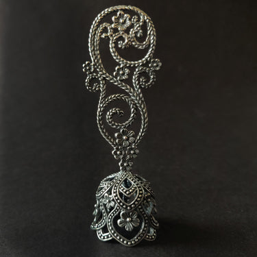 Fine Silver Plated Bell – decorative silver-plated bell with intricate carving by My Motifs
