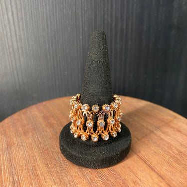 Yuan – handcrafted gold-tone 92.5 sterling silver ring by My Motifs, view 2