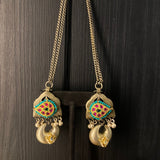 Tarv – handcrafted dual-tone 92.5 sterling silver earrings by My Motifs
