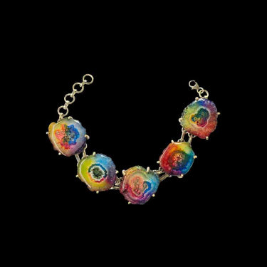 Multicolour Agate Bracelet – handcrafted 92.5 sterling silver bracelet by My Motifs