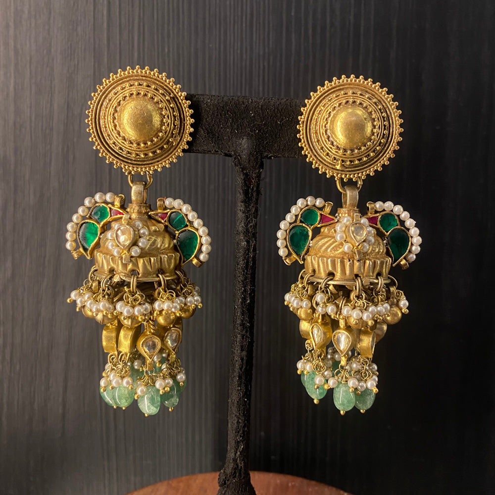 Ayita – handcrafted dual-tone 92.5 sterling silver earrings by My Motifs