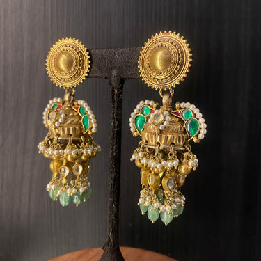 Ayita – handcrafted dual-tone 92.5 sterling silver earrings by My Motifs, view 2