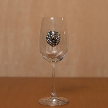 Silver Lion Motif Glass – wine glass with handcrafted silver lion motif by My Motifs