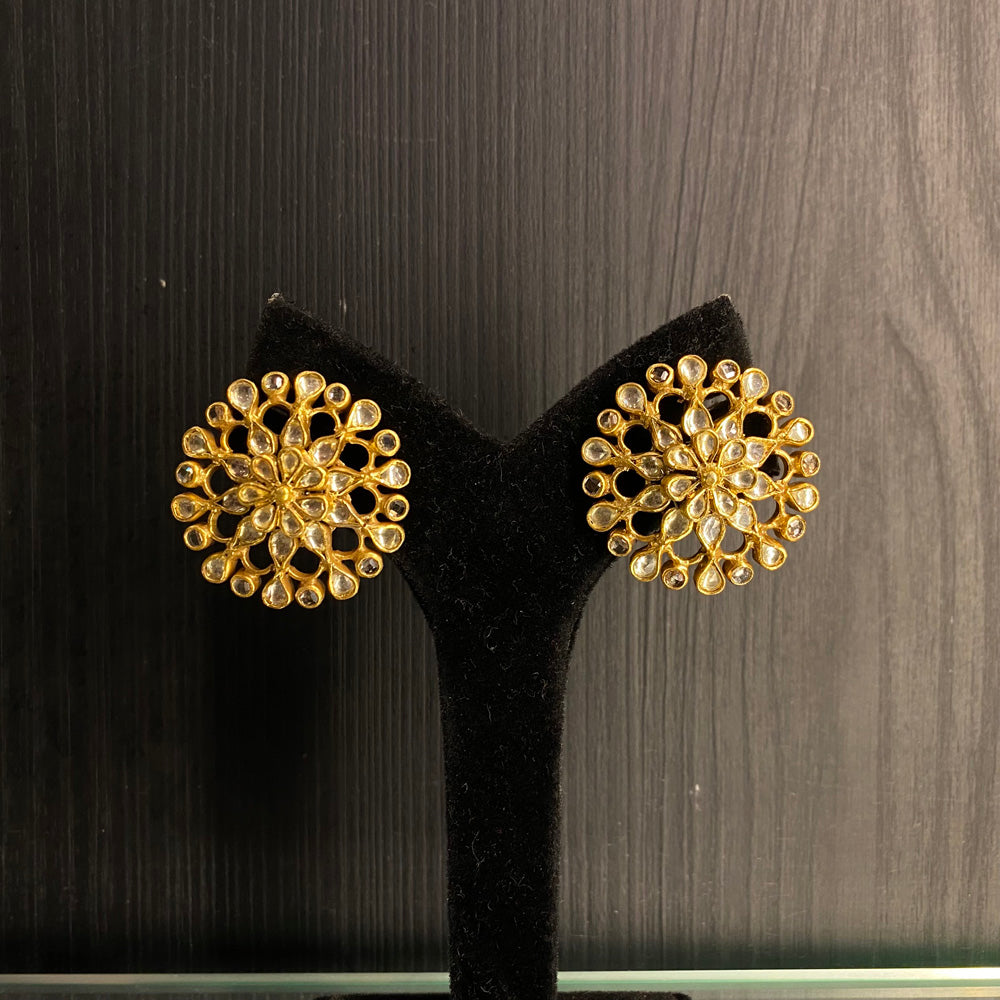 Nadvr – handcrafted gold-tone 92.5 sterling silver earrings by My Motifs