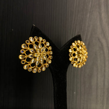 Nadvr – handcrafted gold-tone 92.5 sterling silver earrings by My Motifs, view 2