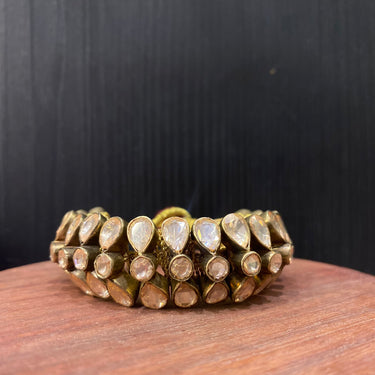 Arkaa – handcrafted gold-tone 92.5 sterling silver bracelet by My Motifs, view 2