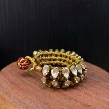 Arkaa – handcrafted gold-tone 92.5 sterling silver bracelet by My Motifs, view 3