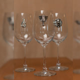 Silver Elephant Motif Glass – wine glass with handcrafted silver elephant motif by My Motifs