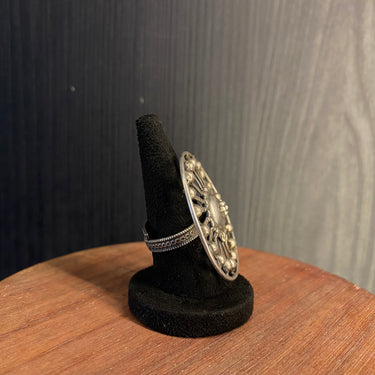 Rajak – handcrafted gold-tone 92.5 sterling silver ring by My Motifs, view 2