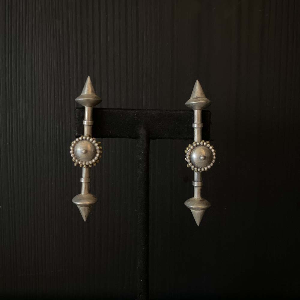 Nija – handcrafted dual-tone 92.5 sterling silver earrings by My Motifs