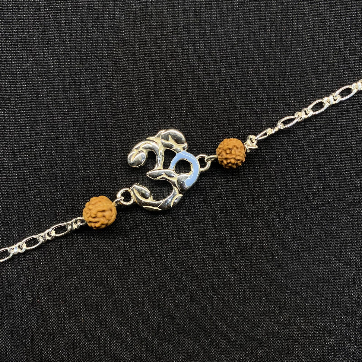 Silver Shri Om rakhi – handcrafted 92.5 sterling silver rakhi by My Motifs