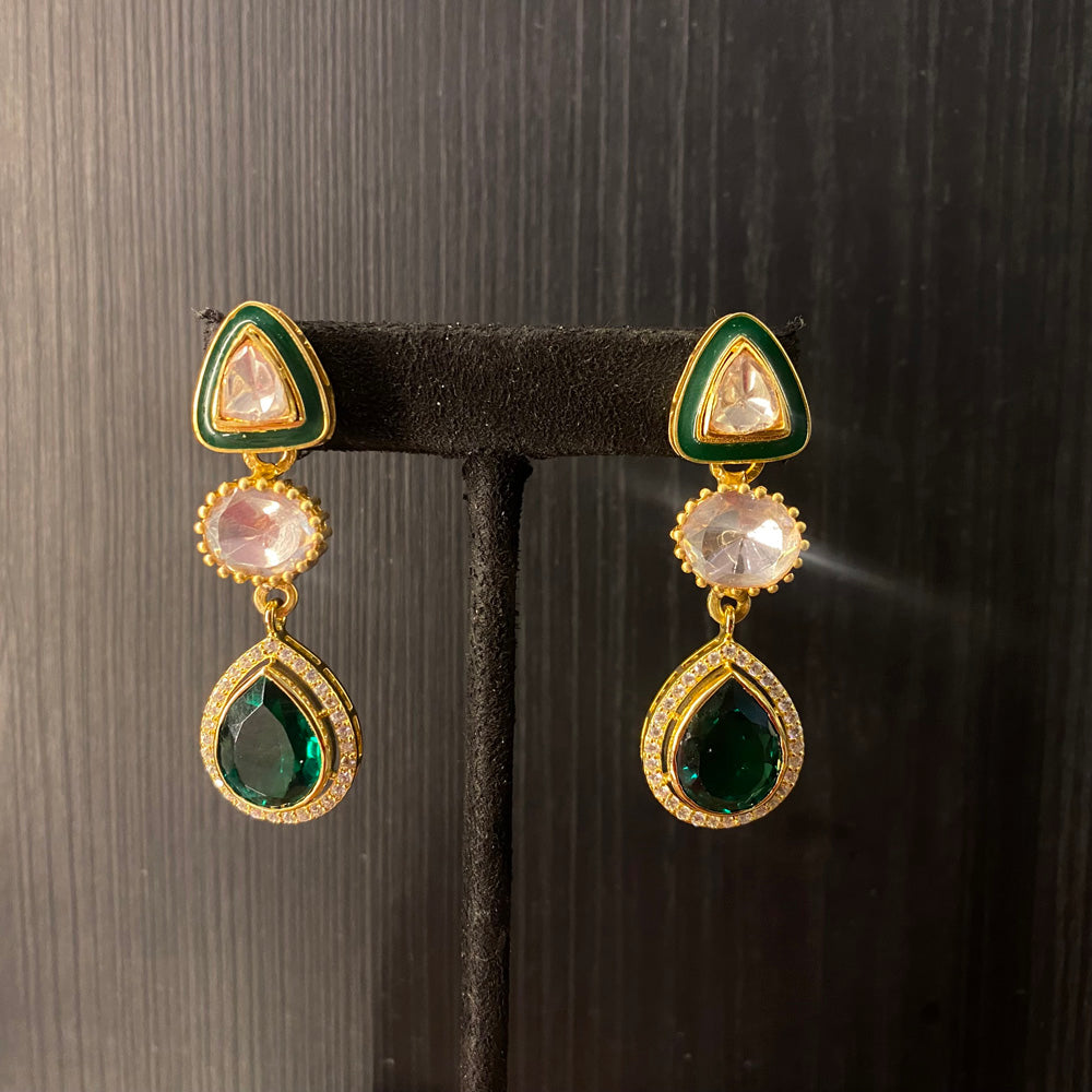 Trigh – handcrafted dual-tone 92.5 sterling silver earrings by My Motifs