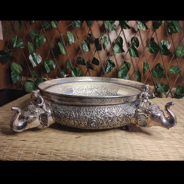 SILVER ELEPHANT URLI – handcrafted 92.5 sterling silver urli by My Motifs