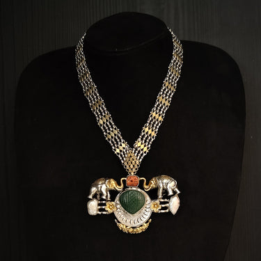 Lahari – handcrafted dual-tone 92.5 sterling silver necklace by My Motifs