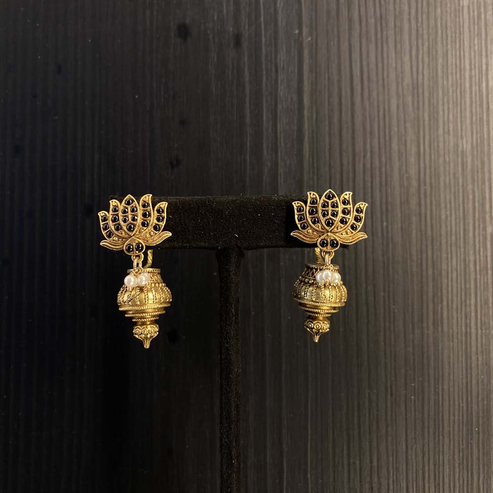 Aradhit – handcrafted gold-tone 92.5 sterling silver earrings by My Motifs