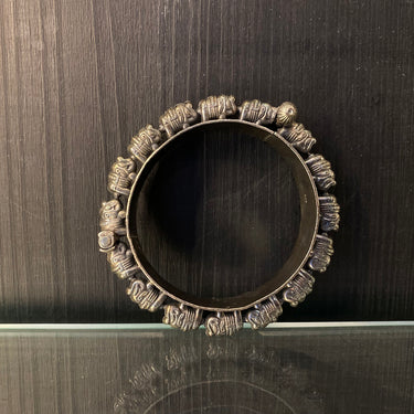 Hrita – handcrafted 92.5 sterling silver bangle by My Motifs, view 3