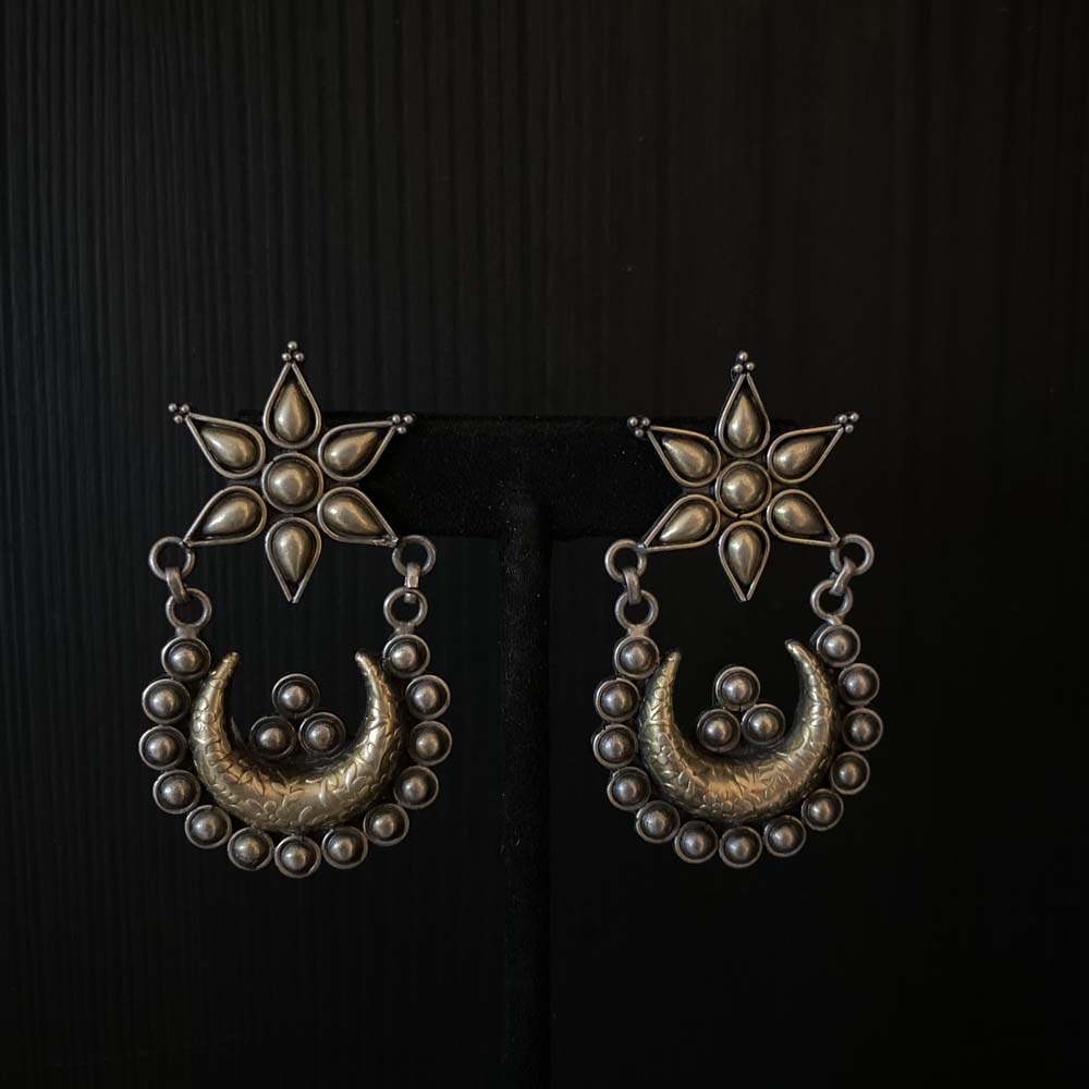 Givah – handcrafted dual-tone 92.5 sterling silver earrings by My Motifs