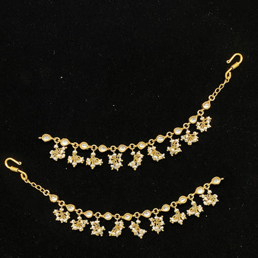Yudhir – handcrafted dual-tone 92.5 sterling silver ear chain by My Motifs