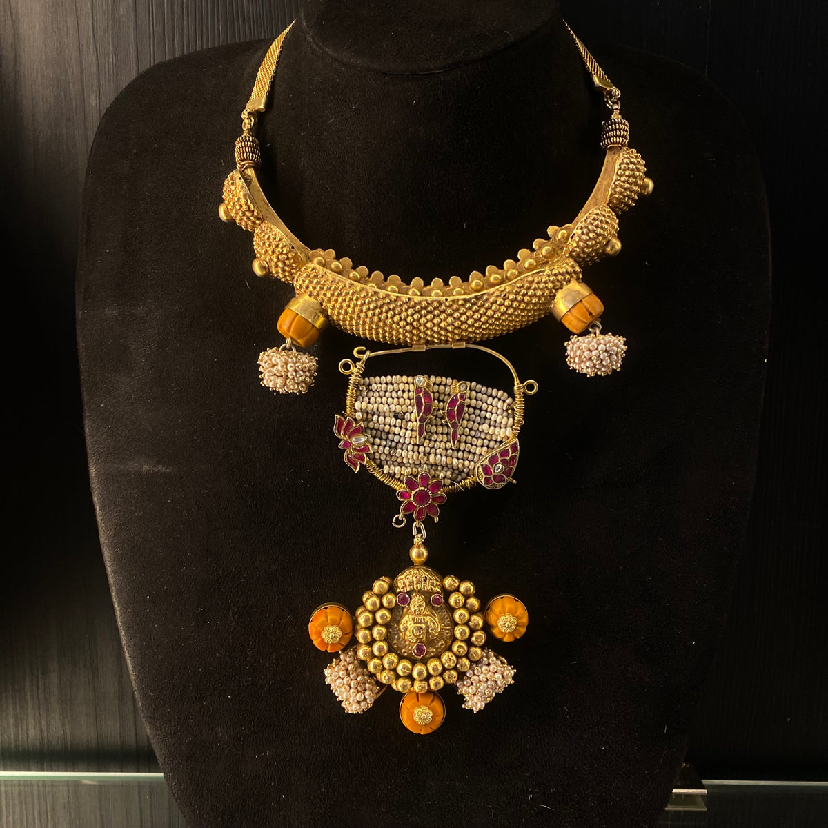 Aghiv – handcrafted gold-tone 92.5 sterling silver necklace by My Motifs