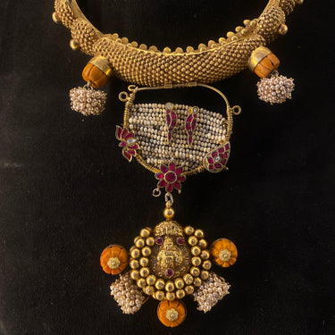 Aghiv – handcrafted gold-tone 92.5 sterling silver necklace by My Motifs, view 3