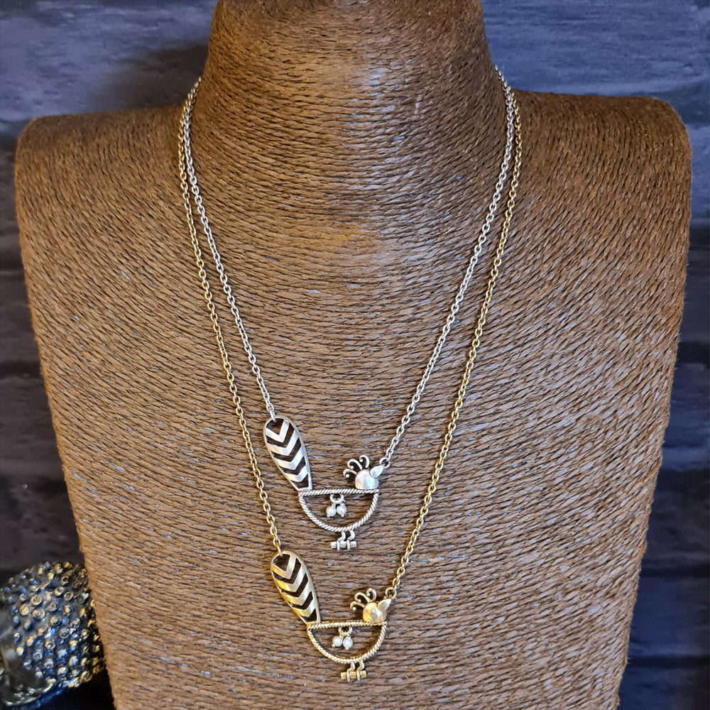 Chidiya Pendant – silver pendant with filigree details – My Motifs