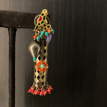 Anakaa – handcrafted dual-tone 92.5 sterling silver earrings by My Motifs, view 2