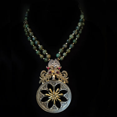 Hrsit – handcrafted dual-tone 92.5 sterling silver necklace by My Motifs