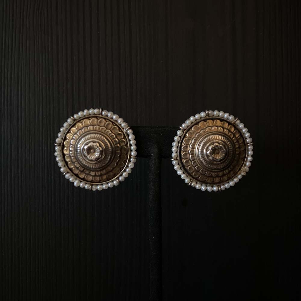 Morvi – handcrafted gold-plated 92.5 sterling silver earrings by My Motifs