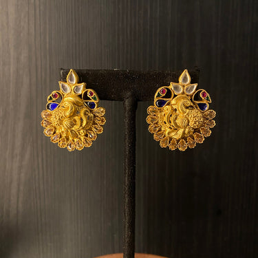 Alit – handcrafted dual-tone 92.5 sterling silver earrings by My Motifs