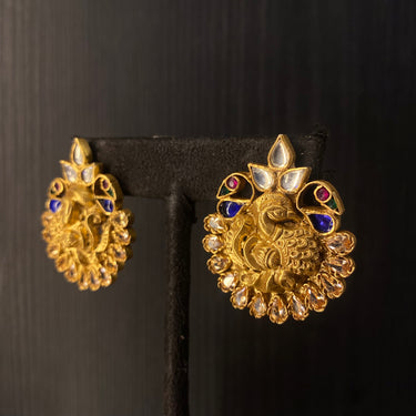 Alit – handcrafted dual-tone 92.5 sterling silver earrings by My Motifs, view 2