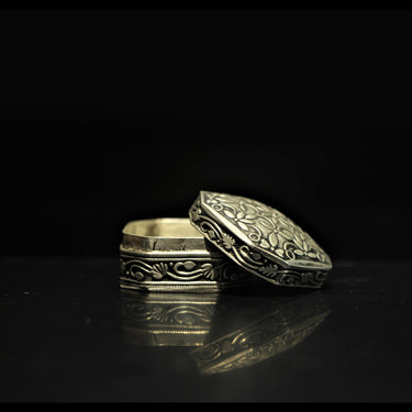 Chamfered Square Floral Filigree Box – handcrafted 92.5 sterling silver kumkum box by My Motifs