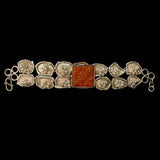 Red Stone Silver Bracelet – handcrafted 92.5 sterling silver bracelet by My Motifs