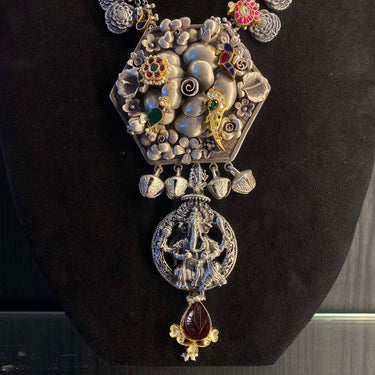 Bisini – handcrafted dual-tone 92.5 sterling silver necklace by My Motifs, view 2