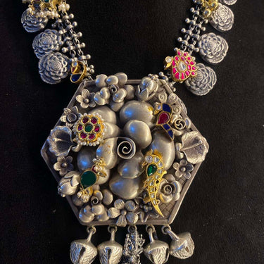 Bisini – handcrafted dual-tone 92.5 sterling silver necklace by My Motifs, view 4