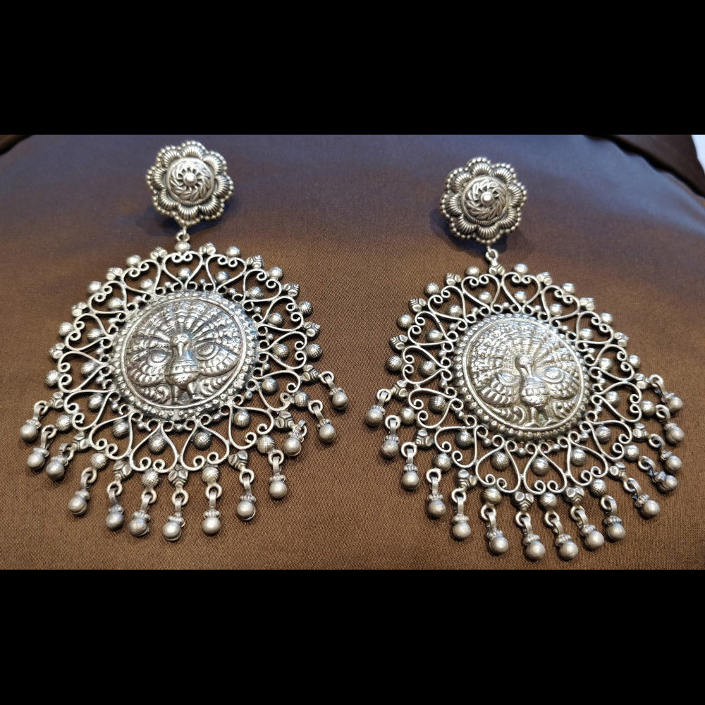 Pure Silver Chandbali – handcrafted 92.5 sterling silver earrings by My Motifs